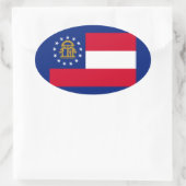 Georgia State Flag Design Ovaler Aufkleber (Tasche)