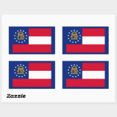 Georgia State Flag Design Rechteckiger Aufkleber (Blatt)
