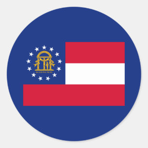 Georgia State Flag Design Runder Aufkleber
