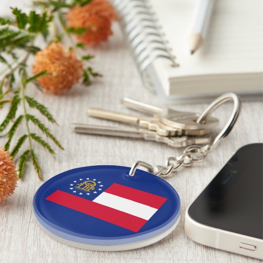 Georgia State Flag Design Schlüsselanhänger (Vorderseite rechts)