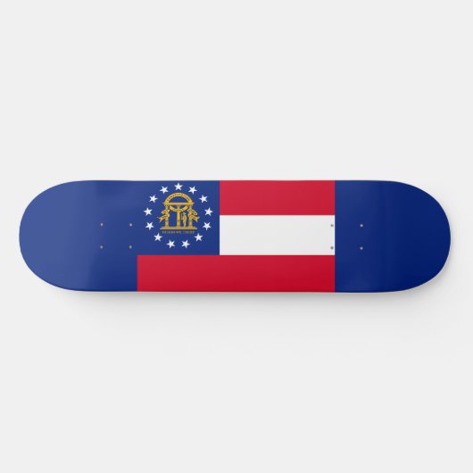 Georgia State Flag Design Skateboard (Horizontal)
