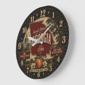 Georgia State Peach Blossom Große Wanduhr (Winkel)