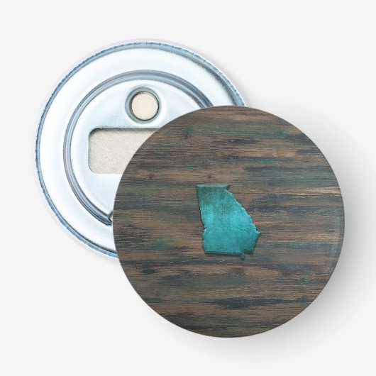Georgia State Shape Teal Flaschenöffner (Vorderseite)