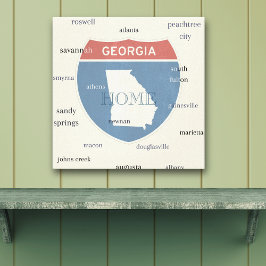 Georgia State Städte Stretch Canvas Druck Leinwanddruck