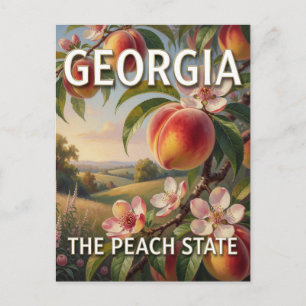 Georgia State Stolz 🍑 Reife Pfirsiche Obstgarten  Postkarte