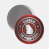 "Georgia Steel"-Magnete (rot) Magnet (Vorderseite/Rückseite)