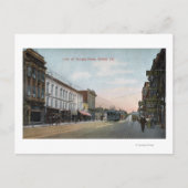 Georgia Street View mit Street Car Postkarte (Vorderseite)