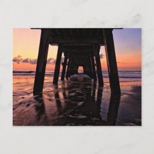 Georgia, Tybee Island, Pier At Tybee Island Postkarte