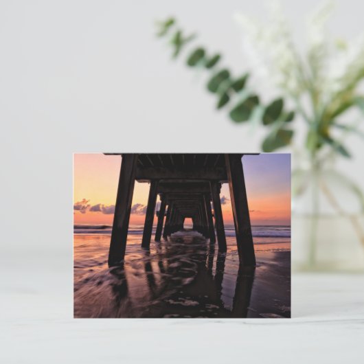 Georgia, Tybee Island, Pier At Tybee Island Postkarte (Stehend Vorderseite)