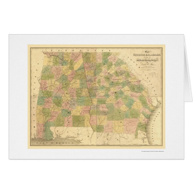 Georgia- u. Alabama-Eisenbahn-Karte 1839 (Vorderseite (Horizontal))