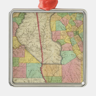 Georgia und Alabama 3 Silbernes Ornament