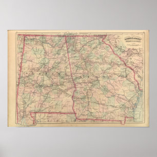 Georgia und Alabama Poster