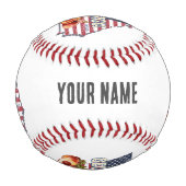 Georgia United Staaten Retro Staat Map Vintag USA Baseball (Rückseite)