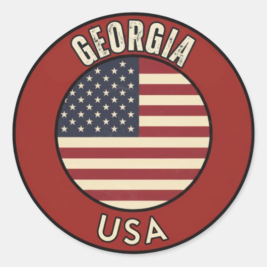 Georgia United States of America Runder Aufkleber (Vorderseite)