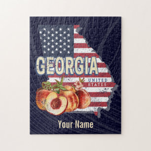 Georgia United States Retro State Map Vintage USA Puzzle