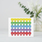 Georgia US Staat Hearts Rainbow Postkarte (Stehend Vorderseite)