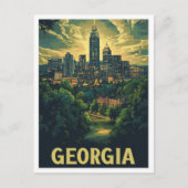 Georgia USA Art Vintag Illustration Travel Postkarte (Vorderseite)