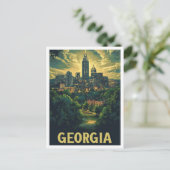 Georgia USA Art Vintag Illustration Travel Postkarte (Stehend Vorderseite)
