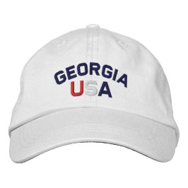 Georgia USA bestickt mit White Hat Bestickte Kappe