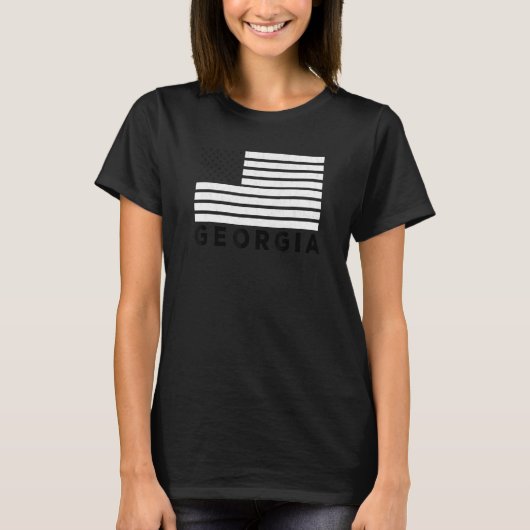 Georgia USA Flag Athens Red & Black Athens GA Amer T-Shirt (Vorderseite)