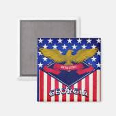 Georgia USA Flag Magnet (Vorderseite/Rückseite)