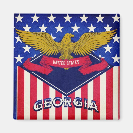 Georgia USA Flag Magnet (Vorne)