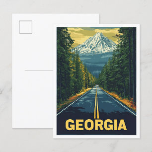 Georgia USA Kunst Vintage-Illustration Reise Postkarte