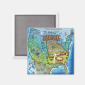 Georgia USA Map Magnet (Vorderseite/Rückseite)