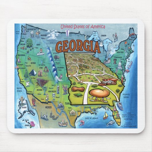 Georgia USA Map Mousepad (Vorne)