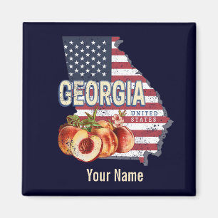 Georgia Vereinigte Staaten Retro-Staatskarte Vinta Magnet