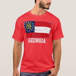 Georgia Vereinigte Staaten Vintage abgenutzte Flag T-Shirt