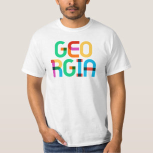 Georgia Vintag Retro Pop Art 80er Primärfarben T-Shirt