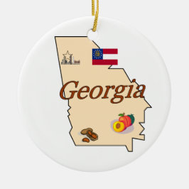 Georgia-Weihnachtsbaum-Verzierung Keramik Ornament
