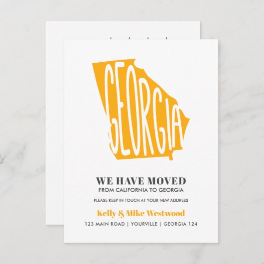 GEORGIA Wir haben neue Adresse Neue Zuhause versch Postkarte (Vorne/Hinten)