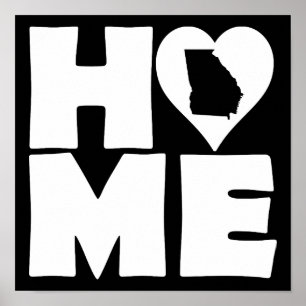 Georgia Zuhause Heart Staat Plakatzeichen Poster