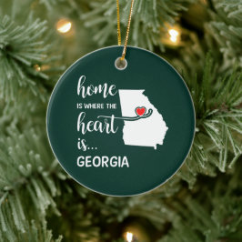 Georgia Zuhause ist das Herz Keramik Ornament