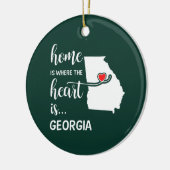 Georgia Zuhause ist das Herz Keramik Ornament (Links)