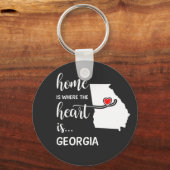 Georgia Zuhause ist das Herz Schlüsselanhänger (Vorderseite)