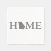 Georgia Zuhause Staat Gray Word Art Paper Party Serviette (Vorderseite)