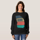 Georgia Zuhause Staat Retro Peach Shape Skyline Sweatshirt (Vorne ganz)