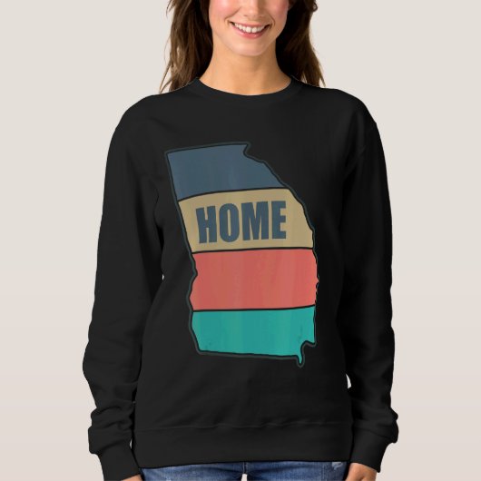 Georgia Zuhause Staat Retro Peach Shape Skyline Sweatshirt (Vorderseite)