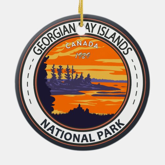 Georgian Bay Islands National Park Kanada Abzeiche Keramik Ornament (Hinten)
