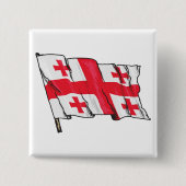 Georgian Flag Red and White Cross Button (Vorderseite)
