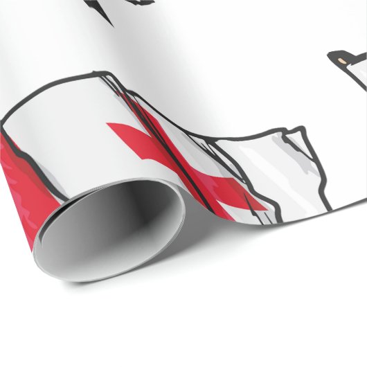 Georgian Flag Red and White Cross Geschenkpapier (Rolleneckpunkt)