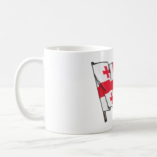 Georgian Flag Red and White Cross Kaffeetasse (Links)