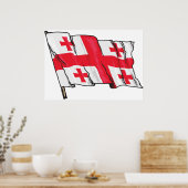Georgian Flag Red and White Cross Poster (Küche)
