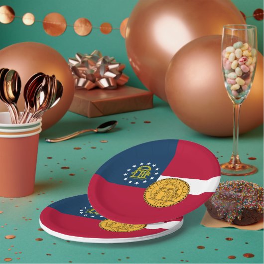 Georgian Flag & Seal, Flag of Georgia Pappteller (Multi)