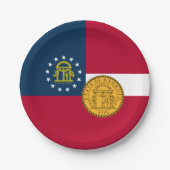 Georgian Flag & Seal, Flag of Georgia Pappteller (Vorderseite)