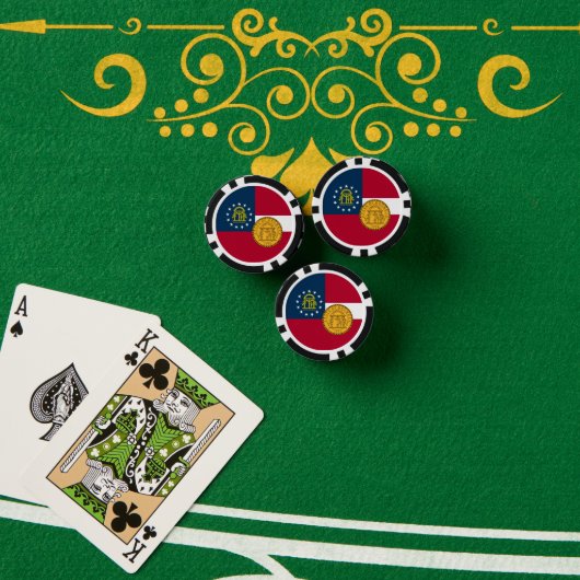 Georgian Flag & Seal, Flag of Georgia Pokerchips (Pokertisch (Stapel))