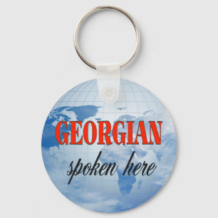 Georgian, gesprochen hier bewölkte Erde Schlüsselanhänger